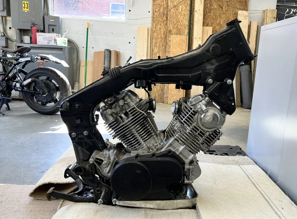 The 1982 Yamaha Virago 920 V-twin before the conversion